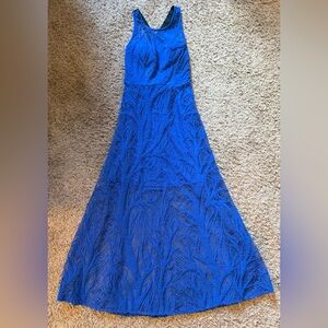 Daisy Sleeveless Royal Blue Lace Maxi Dress